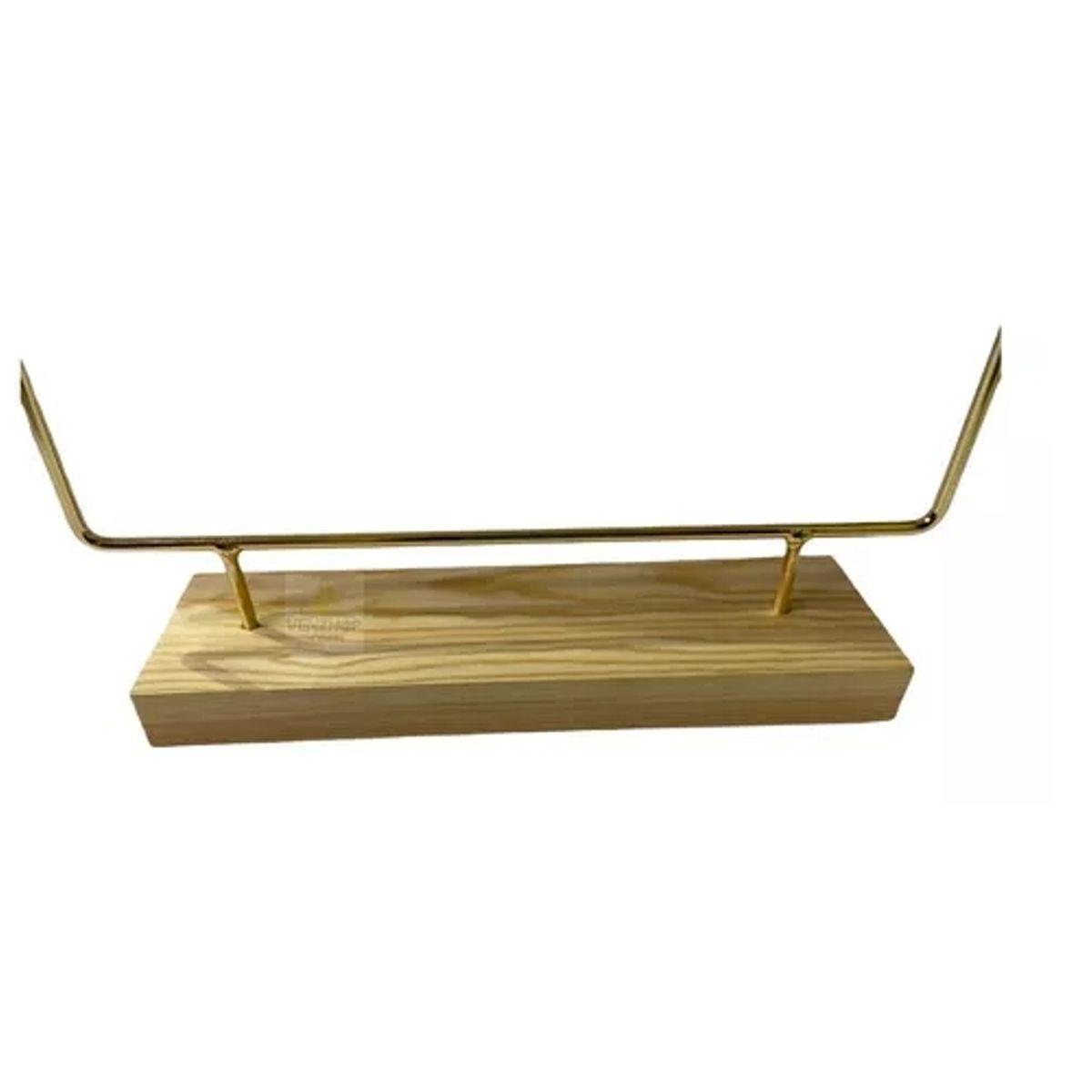 GENERICO - Exhibidor Dorado De Metal Base Madera Para 36 Pares De Aros