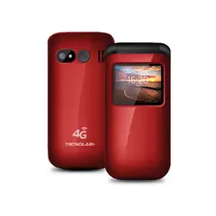 TECNOLAB - Celular Senior Shell Sos 4G 1.77 Pulgadas Rojo