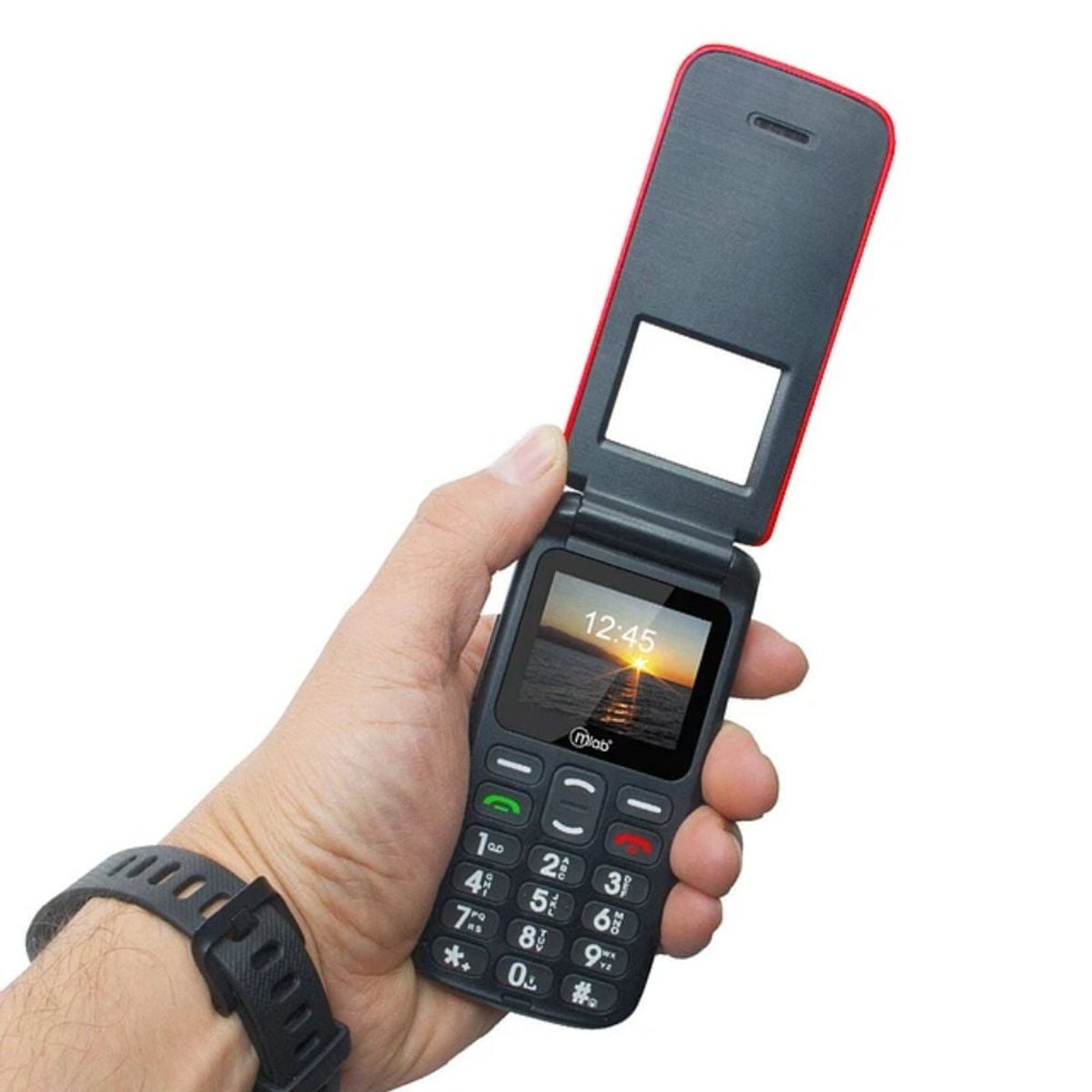 TECNOLAB - Celular Senior Tecnolab Shell Sos 4G 1.77 Pulgadas Rojo
