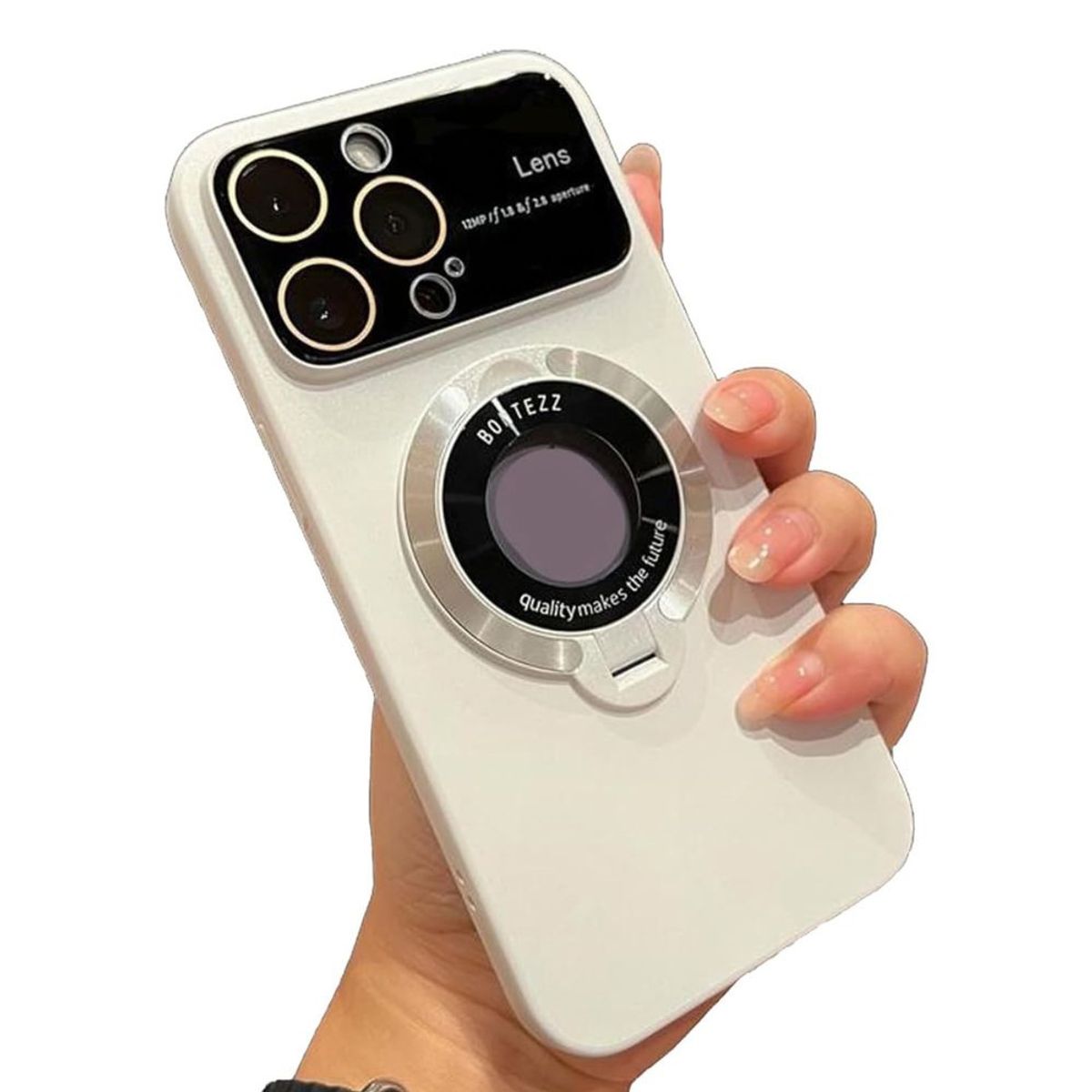 GENERICO - Funda Wide Lens con soporte y correa para iPhone 12 Pro - White