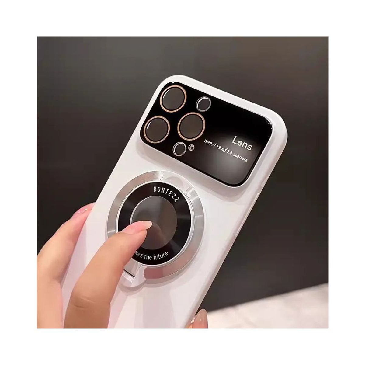 GENERICO - Funda Wide Lens con soporte y correa para iPhone 12 Pro - White