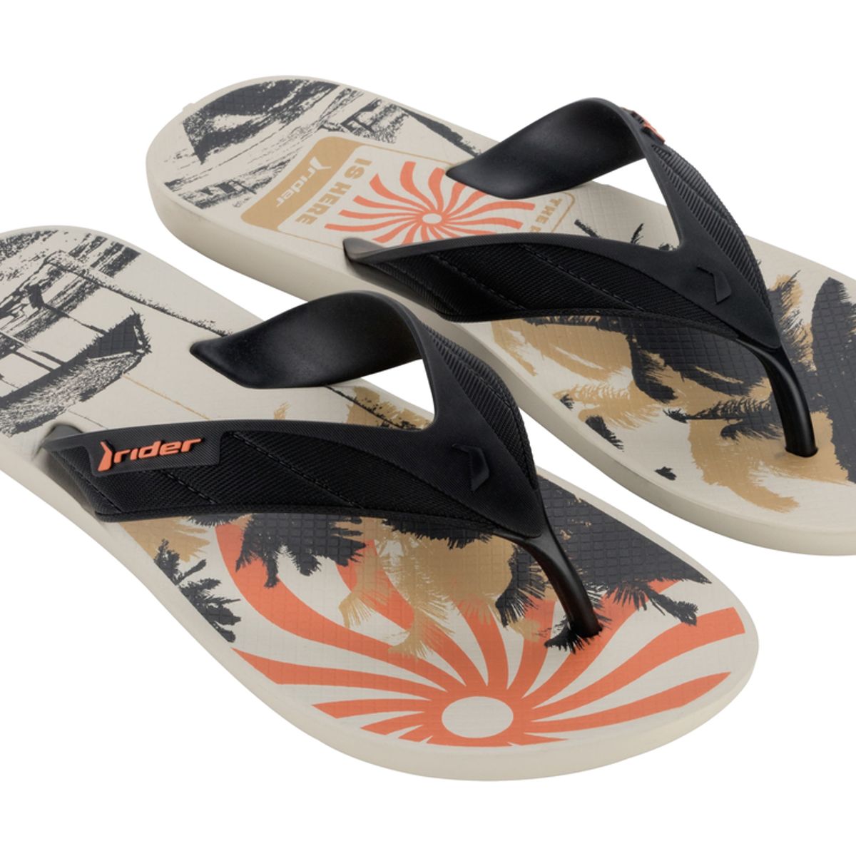 RIDER - Sandalia Hombre Beige/Negro Strike Rider