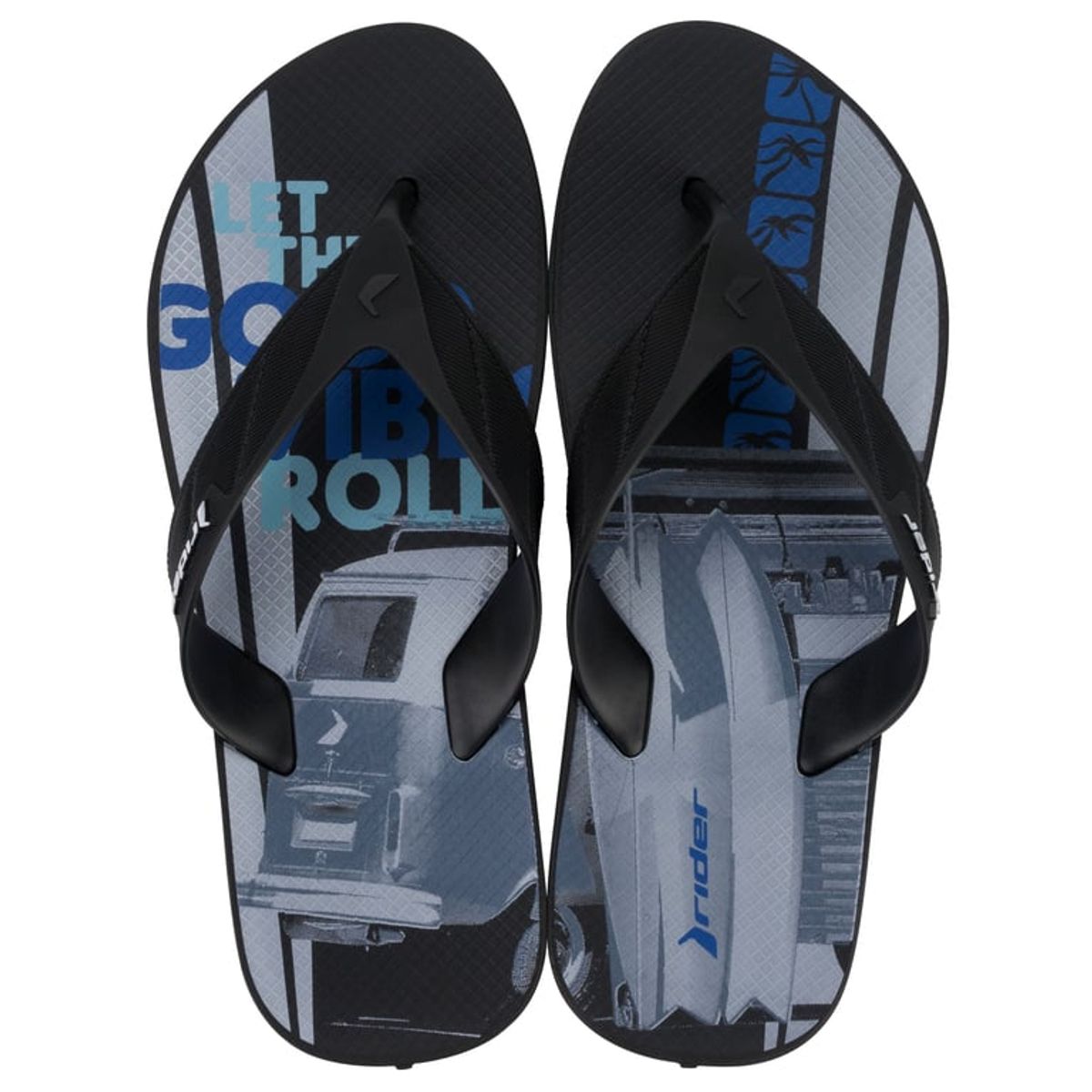 RIDER - Sandalia Hombre Negro Strike Rider