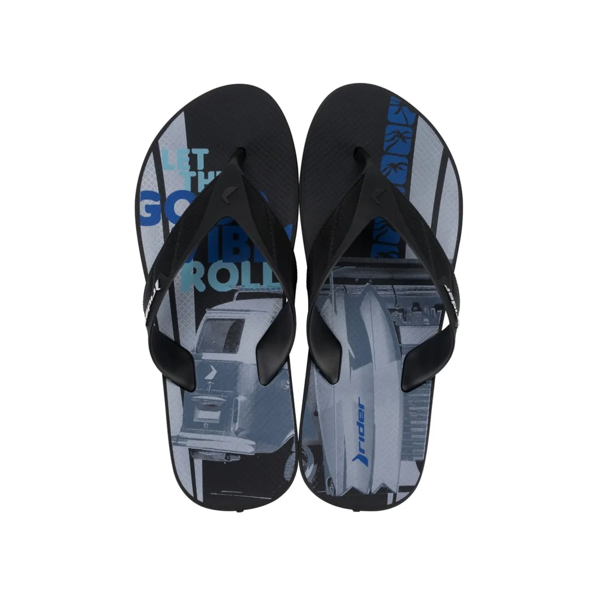 RIDER - Sandalia Hombre Negro Strike Rider