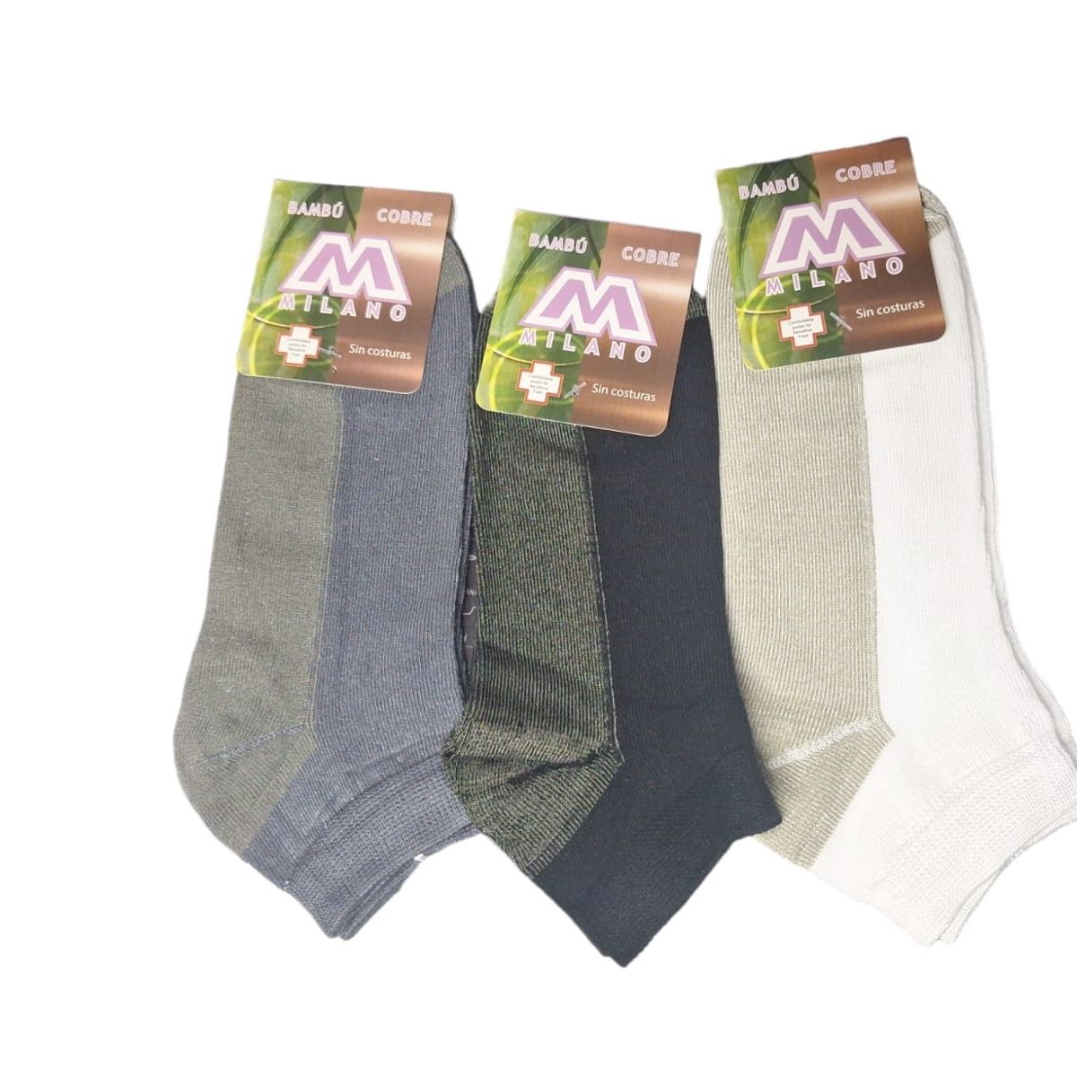 GARSIL - 12 Calcetas Tobillera Para Mujer - Fibra Cobre + Bambú - Sin Costuras