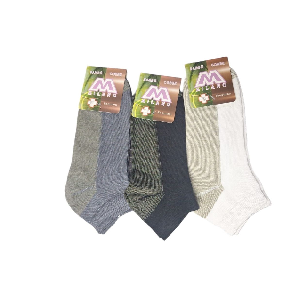 GARSIL - 12 Calcetas Tobillera Para Mujer - Fibra Cobre + Bambú - Sin Costuras
