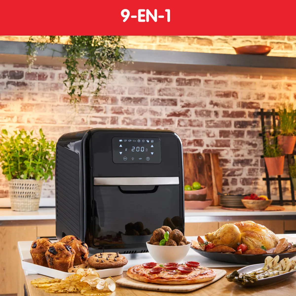 MOULINEX - Horno Freidora de aire Easy Fry & Grill digital 11 L 9 en 1