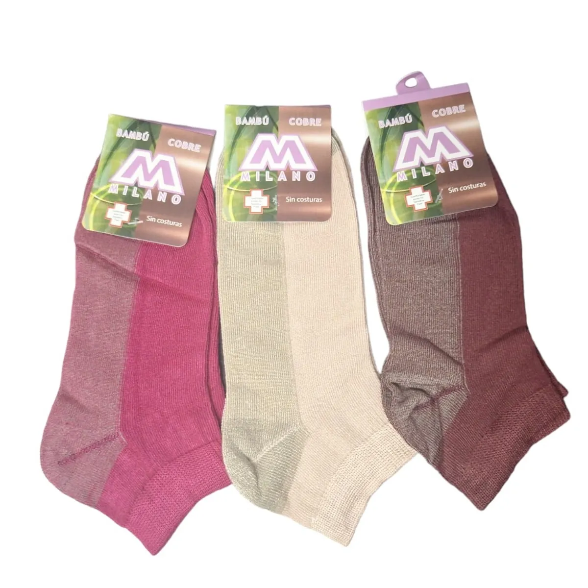 GARSIL - X6 Calcetas Tobillera Para Mujer - Fibra Cobre  Bambú - Sin Costuras