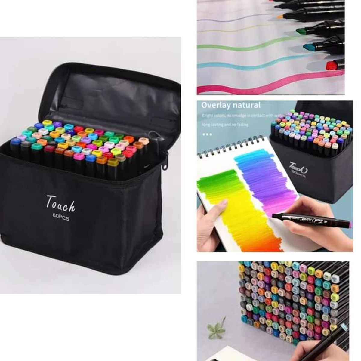 GENERICO - Set De Marcadores 60 Piezas Color Doble Punta Fina Y Gruesa