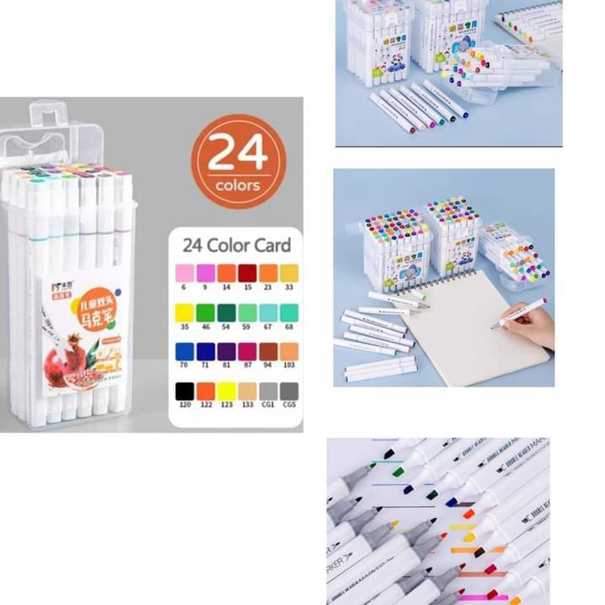 GENERICO - Marcadores 24 Lápices Colores Tipo Touchfive Doble Punta