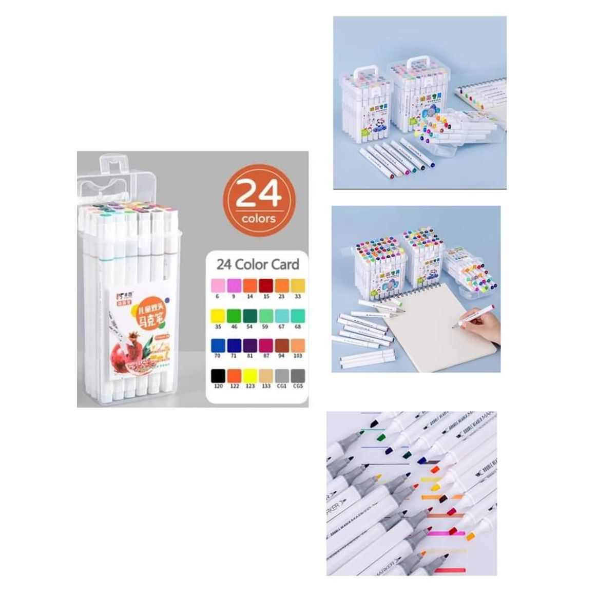 GENERICO - Marcadores 24 Lápices Colores Tipo Touchfive Doble Punta