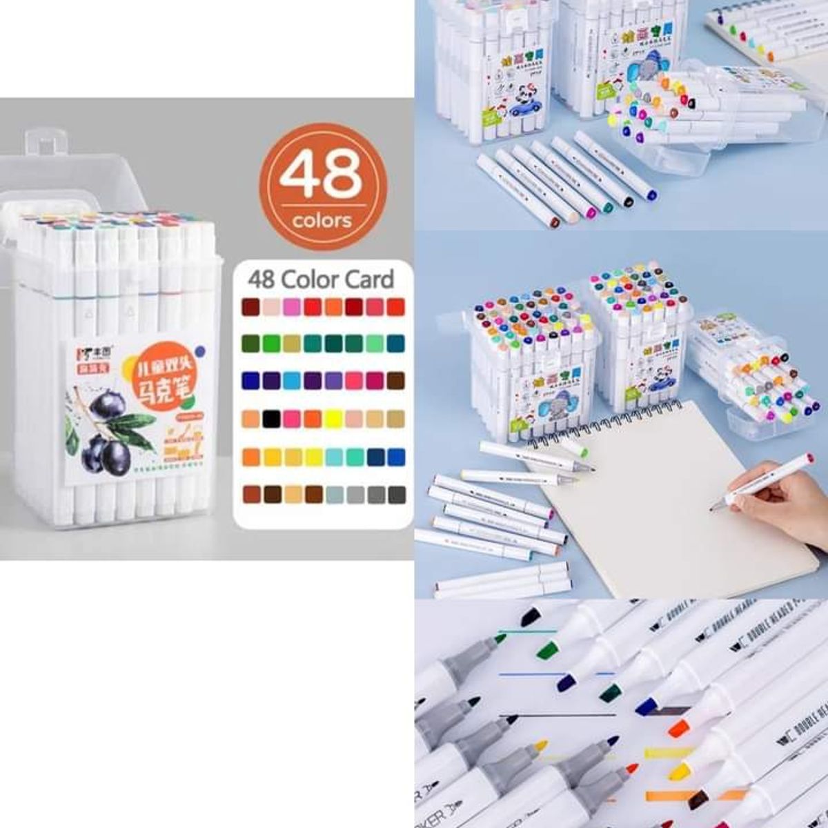 GENERICO - Marcadores 48 Lápices Colores Tipo Touchfive Doble Punta