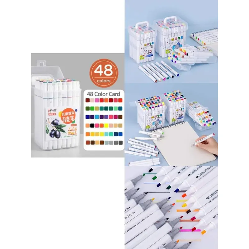 GENERICO - Marcadores 48 Lápices Colores Tipo Touchfive Doble Punta