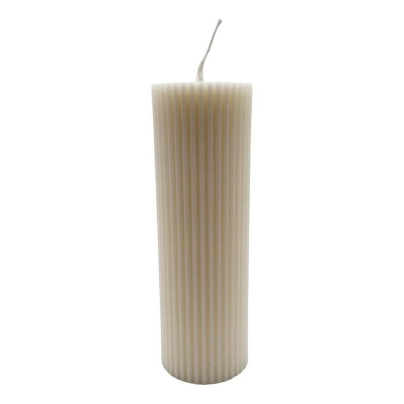 GENERICO - Vela Aromática Perfumada Acanalada Para Decoración Hogar - Blanco.