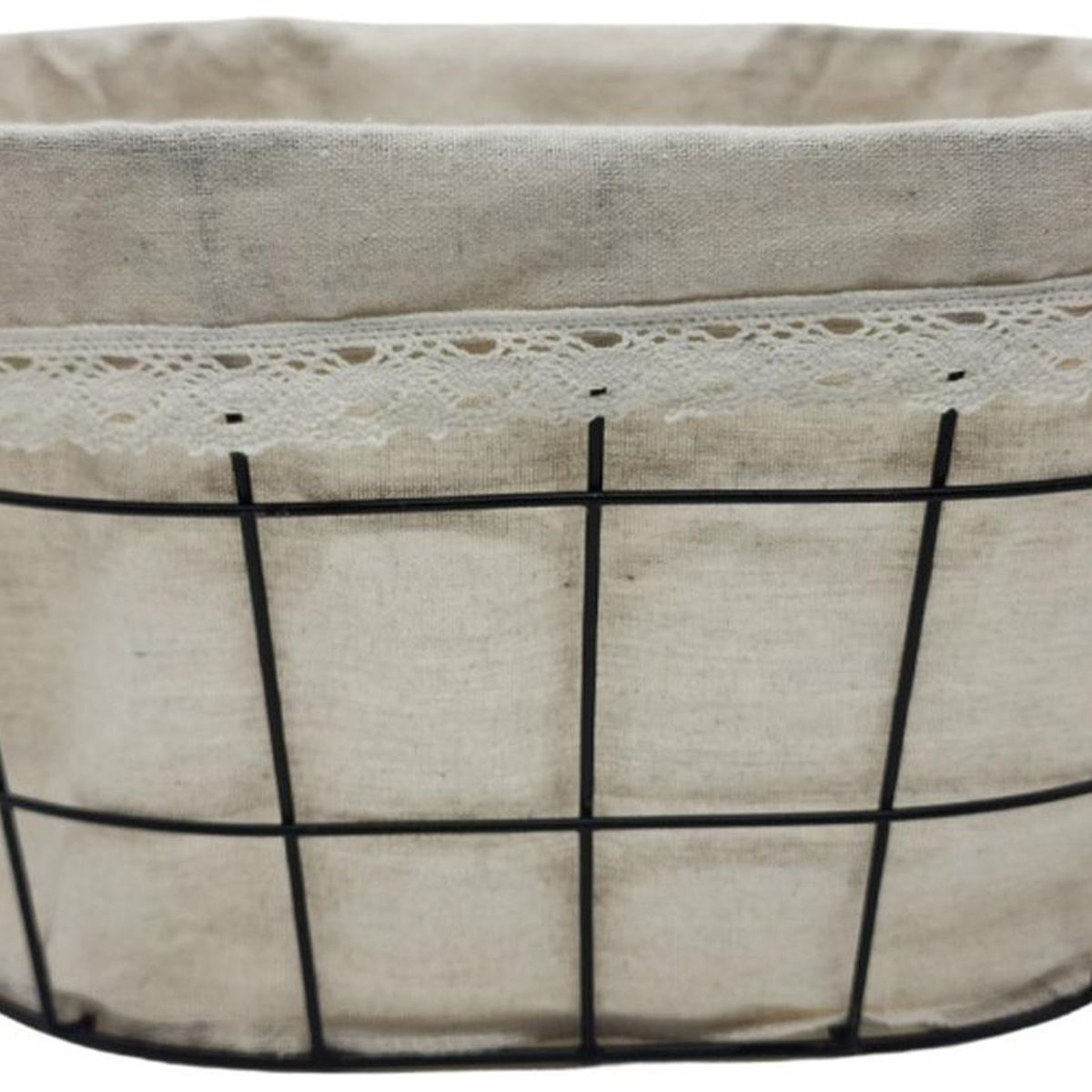 GENERICO - Panera Tela Ovalada Metalica Multiuso Canasto Frutera Cocina