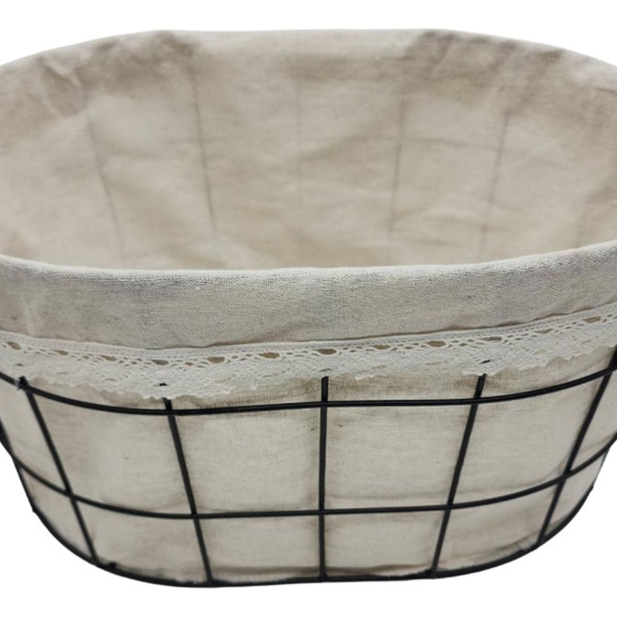 GENERICO - Panera Tela Ovalada Metalica Multiuso Canasto Frutera Cocina