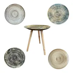 OEM - Mesa Lateral Mesa De Centro Decoración Bohemia 40cm - Dorado