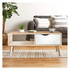 HOMER DESIGN - Mesa De Centro Con Cajon Para Living 99x60x53cm Norteaméricana