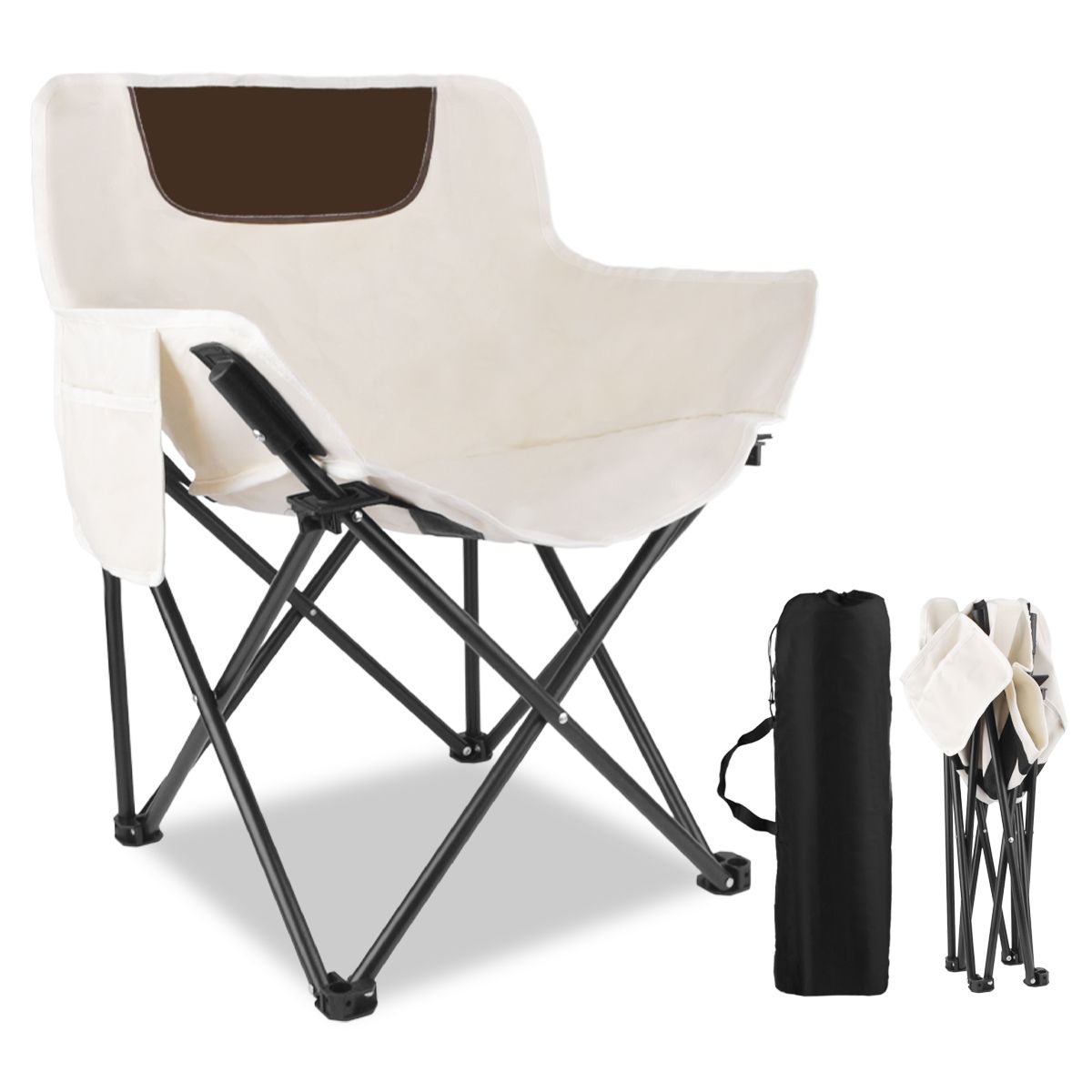 HALMAN - Beige Silla Plegable De Playa Camping Pesca Picnic Playa Bolsa