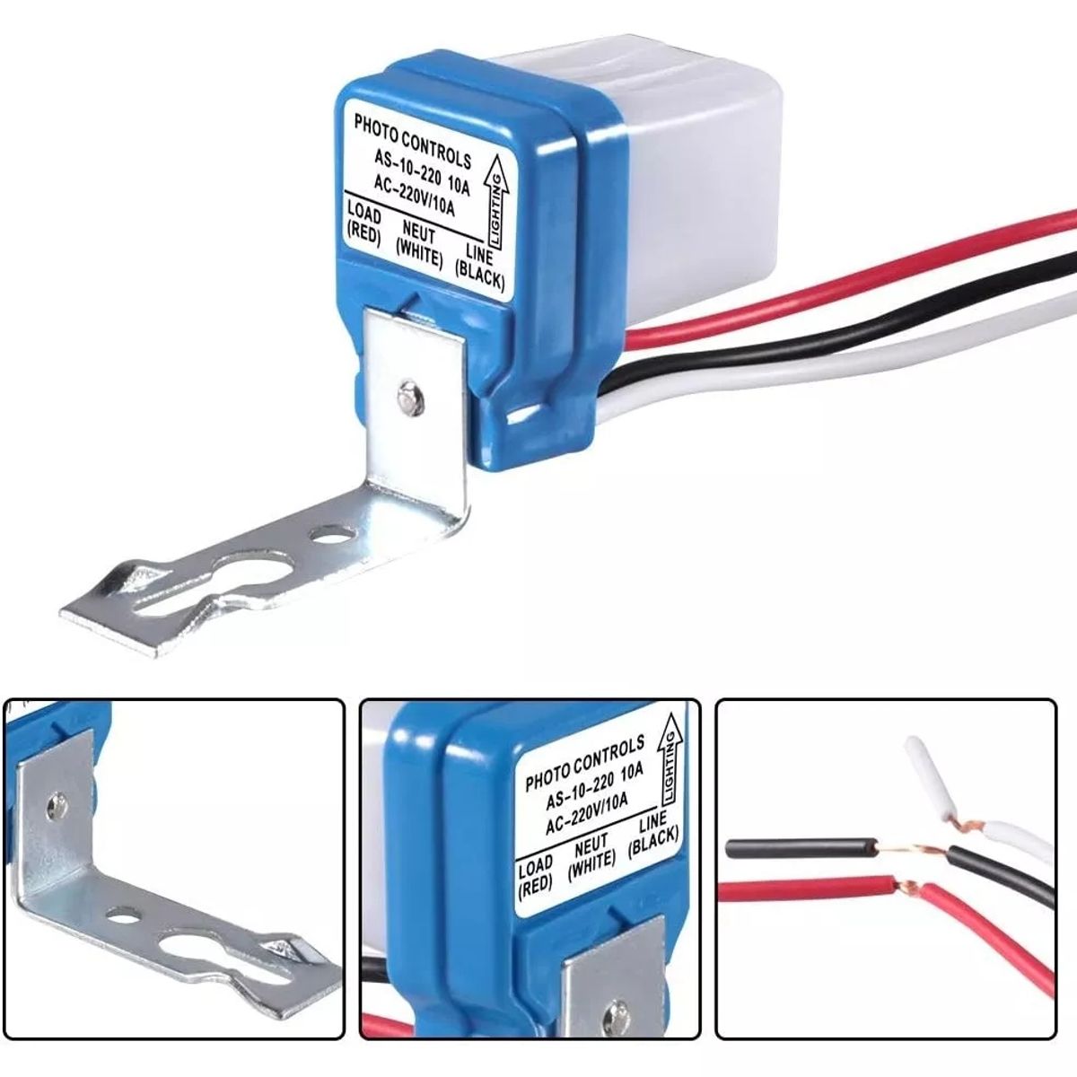 KUANGYE - Pack 3 Fotoceldas Sensor Encendido Luminarias De 220vac