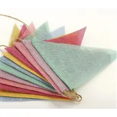 KUANGYE - Set De 2 Banderines Tipo Lino Patio Color Decoración Boda
