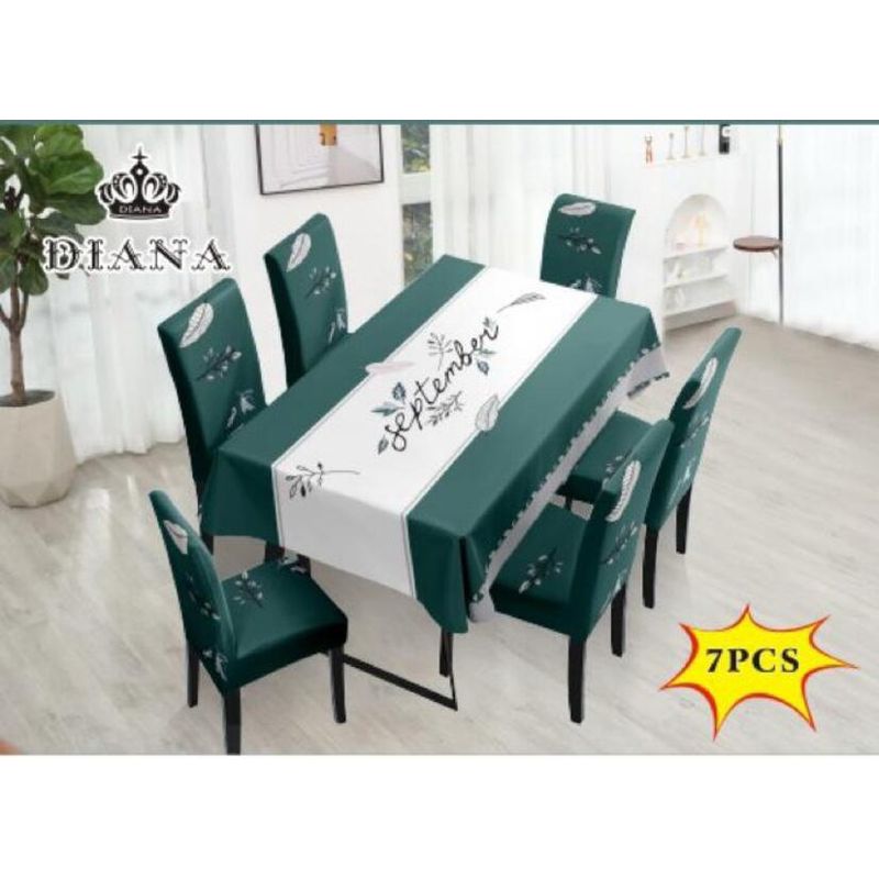 GENERICO - SET MANTEL CON 6 FUNDAS PARA SILLAS (Silla 42x65 Mantel 150x220)