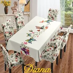 GENERICO - SET MANTEL CON 6 FUNDAS PARA SILLAS (Silla 42x65 Mantel 150x220)