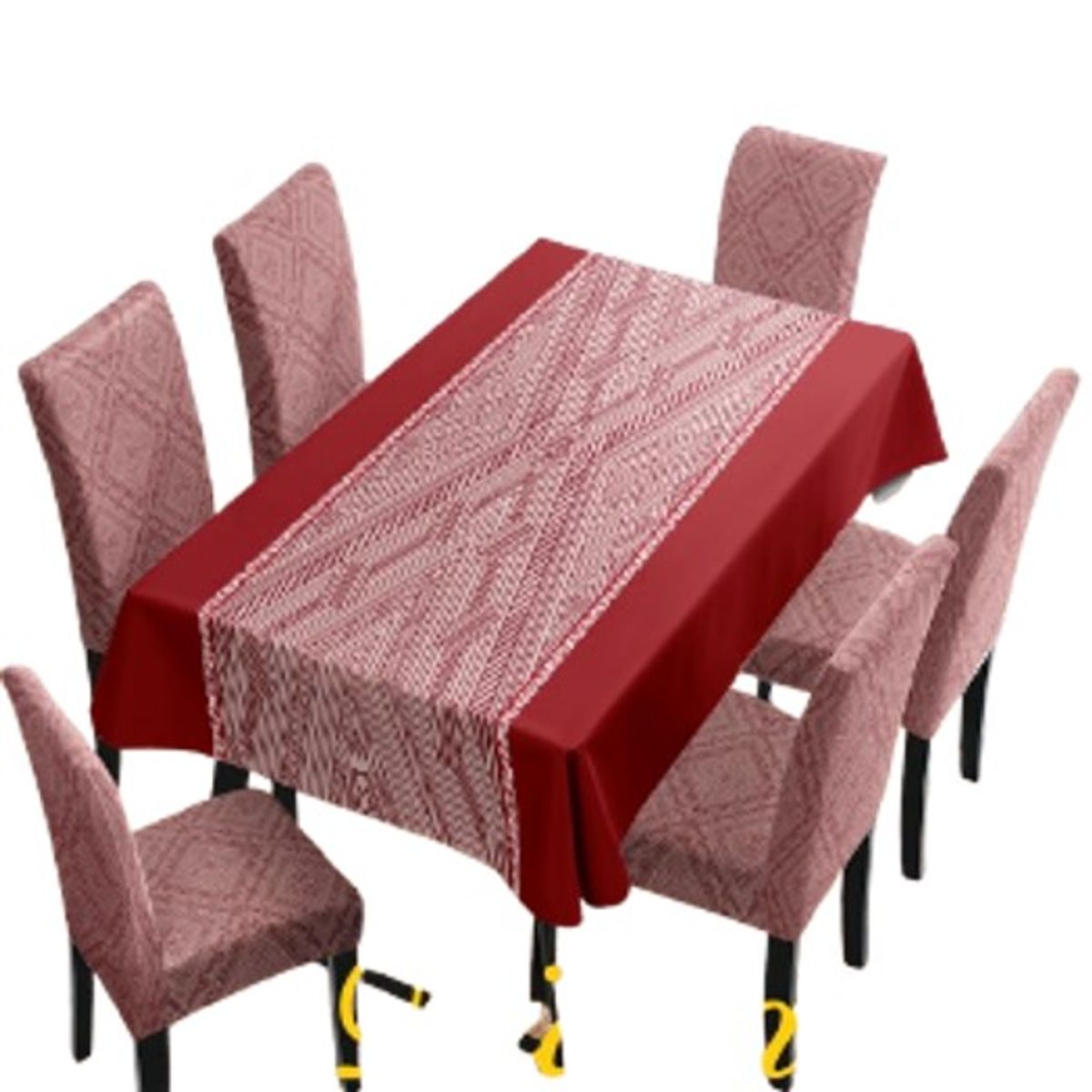 GENERICO - SET MANTEL IMPERNEABLE 150X220CM CON 6 FUNDAS PARA SILLAS 42x65CM