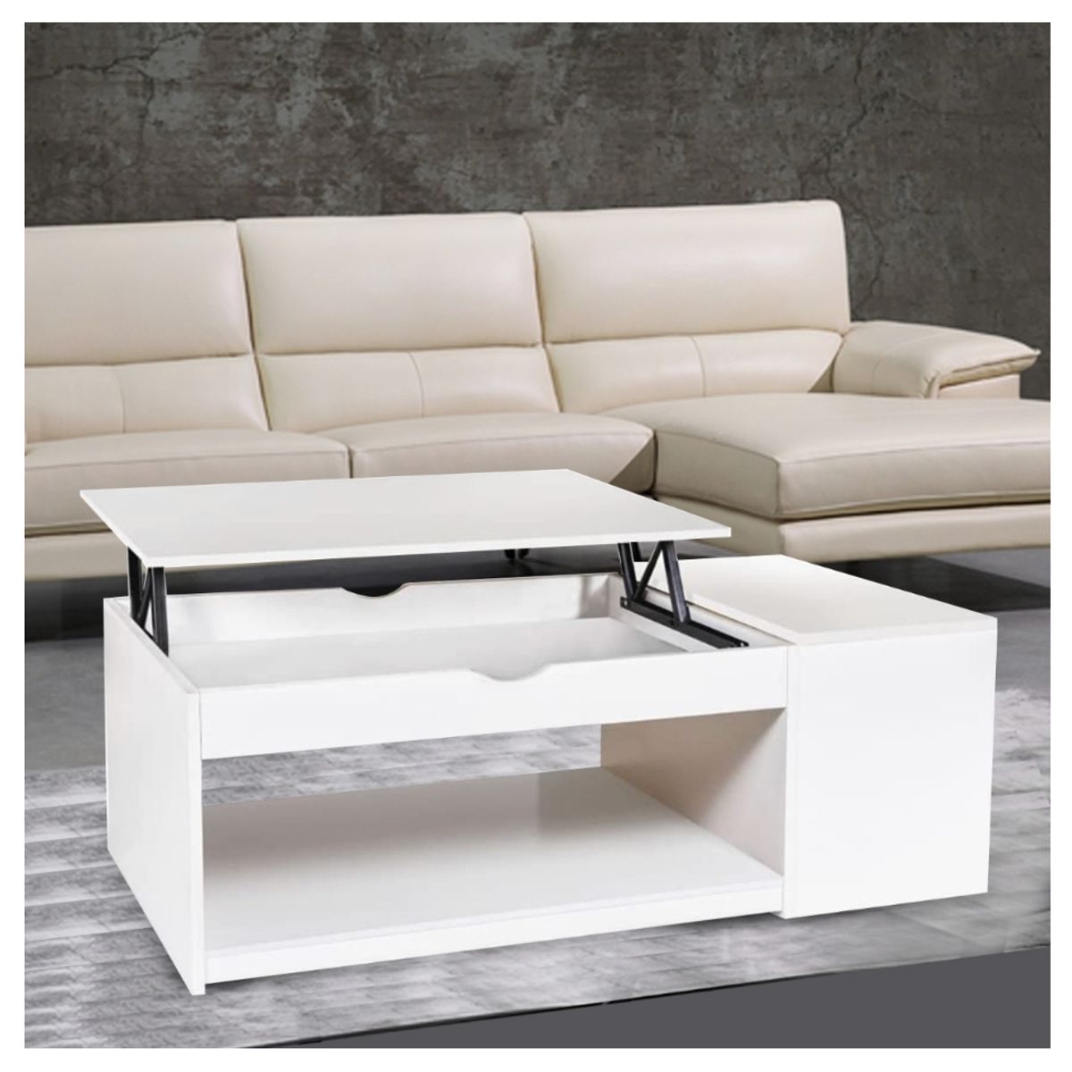 HOMER DESIGN - Mesa De Centro Elevable Para Living 100x60x45cm Norteamericana