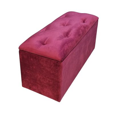 Imagen 2 del producto Baul Botone XL Burdeo Felpa 105X40X50X40 Rimar