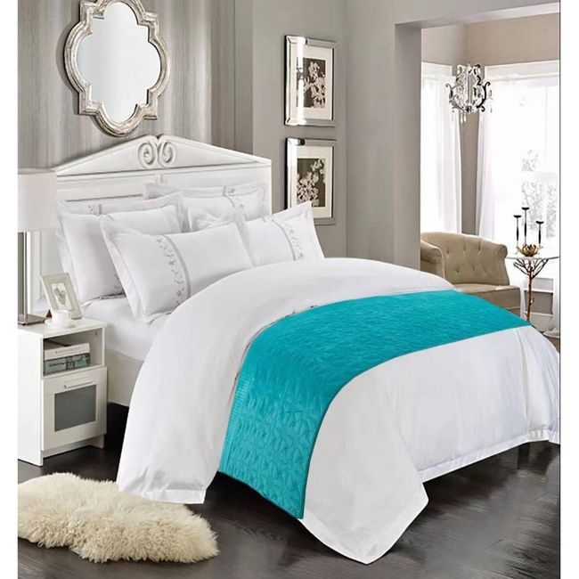 COMPRAPO - Piecera REVERSIBLE TurquesaTipo Piel  2 Pzas. o King  210x95 Cm