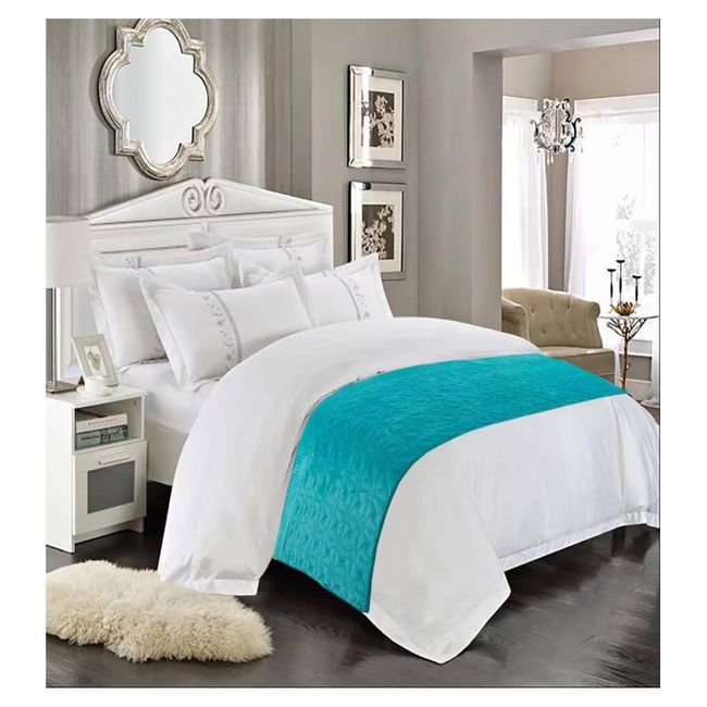 COMPRAPO - Piecera REVERSIBLE TurquesaTipo Piel  2 Pzas. o King  210x95 Cm