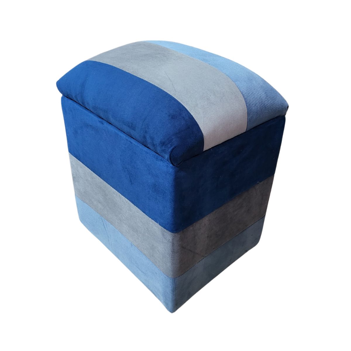 GENERICO - Pouf Baul Bicolor Felpa Botone 40x33x45 Rimar