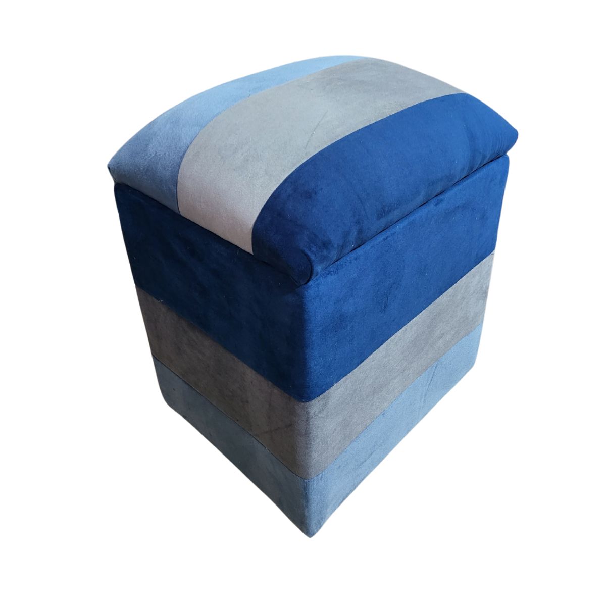 GENERICO - Pouf Baul Bicolor Felpa Botone 40x33x45 Rimar
