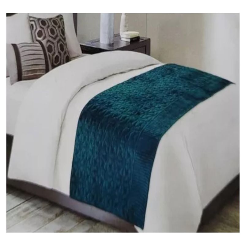 COMPRAPO - Piecera REVERSIBLE Verde Petróleo Tipo Piel King o 2 Pzas. 210x95 Cm