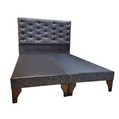 GENERICO - Base Europea Div 2P Respaldo Gris Eco Cuero a Piso Botone Rimar