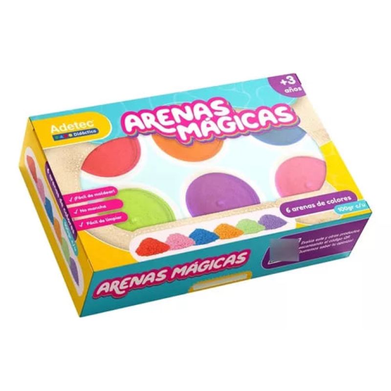ADETEC - Arena Mágica 6 Colores Adetec 100 g X Ud No Tóxica Sp