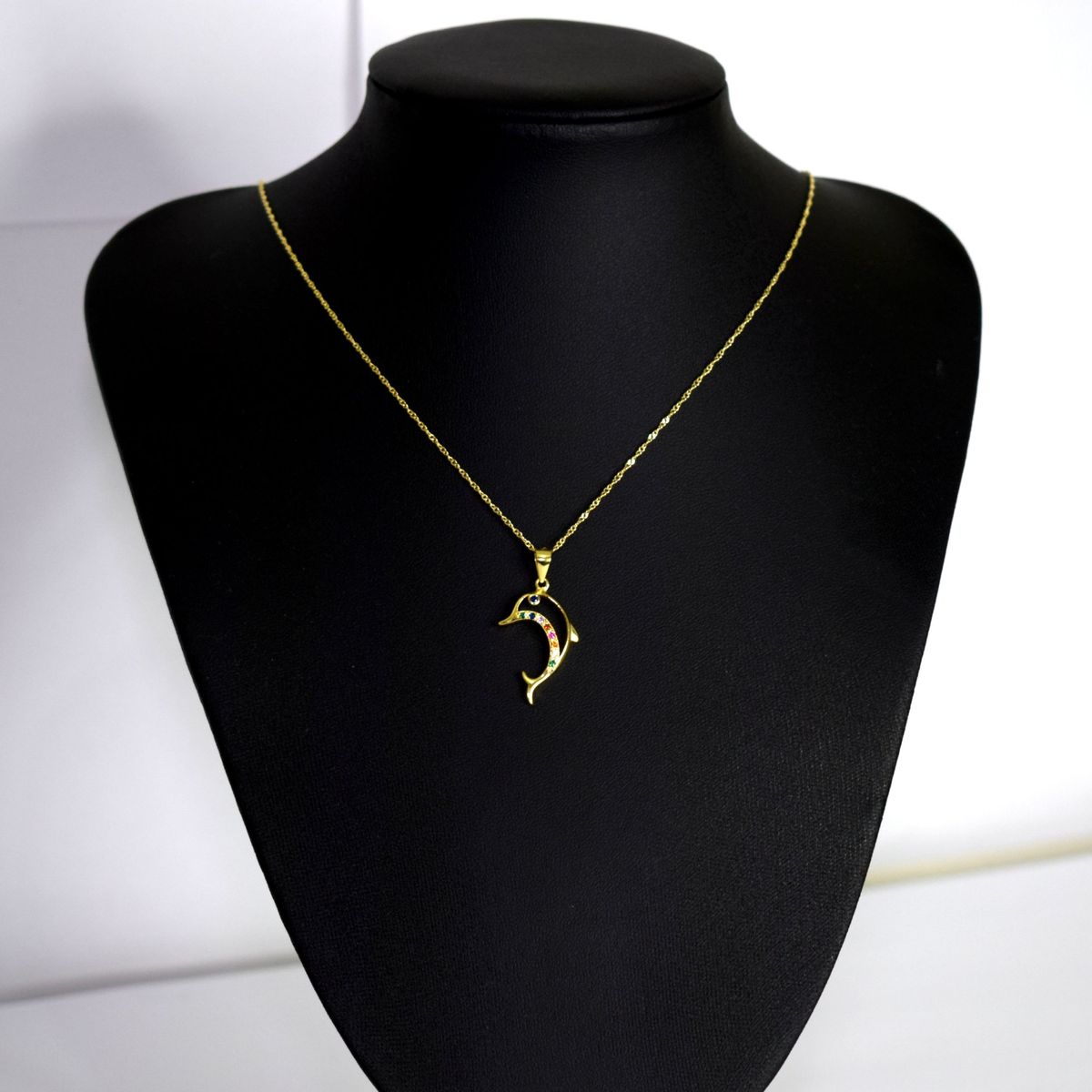 GENERICO - Collar Delfín Cadena Plata Fina 925 Baño De Oro 18k Mujer