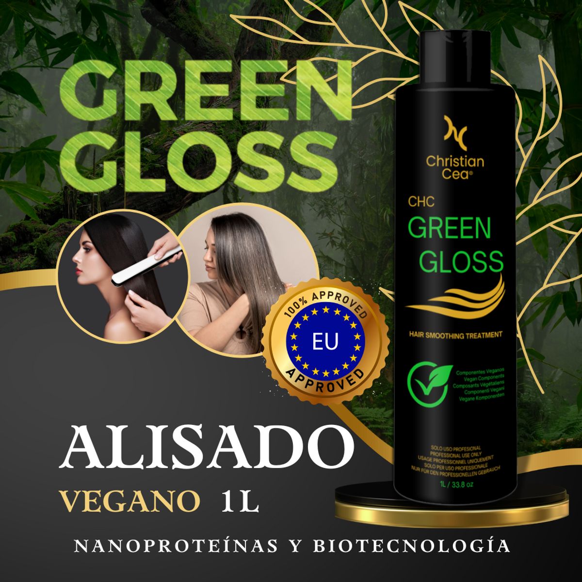CHRISTIAN CEA - Alisado Green Gloss 1 lts - Alta Gama