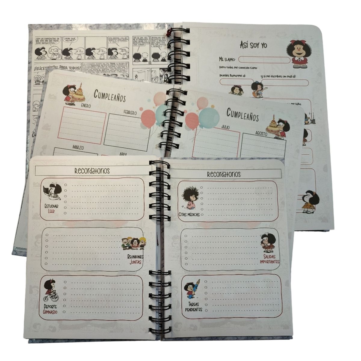 INDEPENDIENTE - Planificador Anual  Mafalda fondo rojo - Diseño interior 1