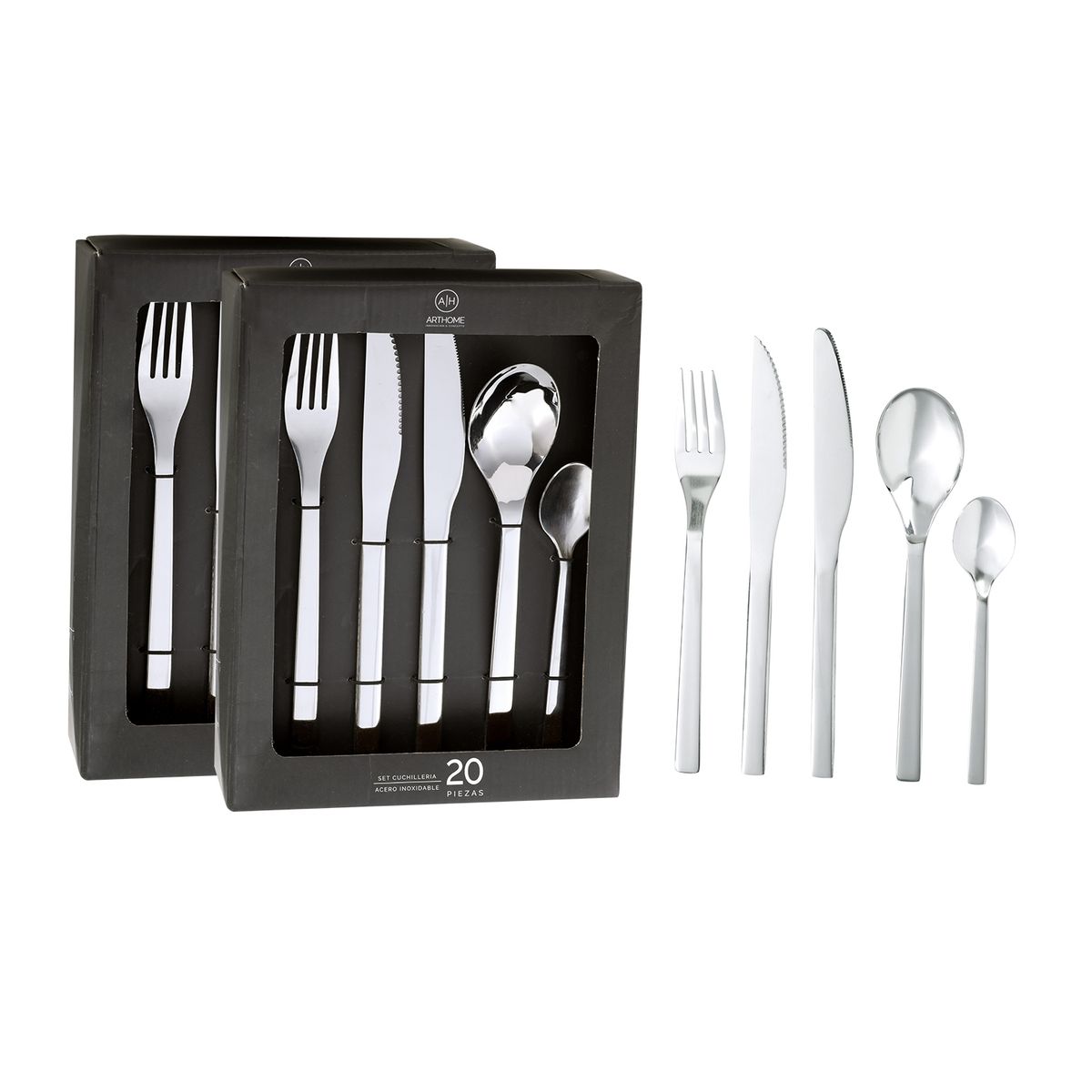 ARTHOME - Set Cuchilleria Arthome 40 Piezas Acero Inoxidable CUC01