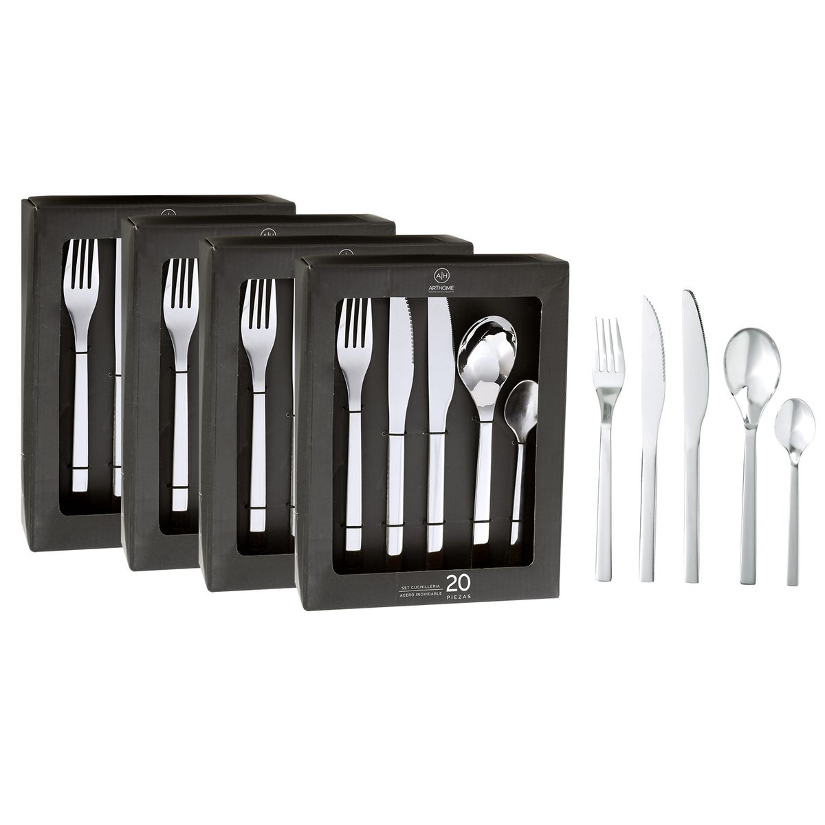 ARTHOME - Set Cuchilleria Arthome 80 Piezas Acero Inoxidable CUC03