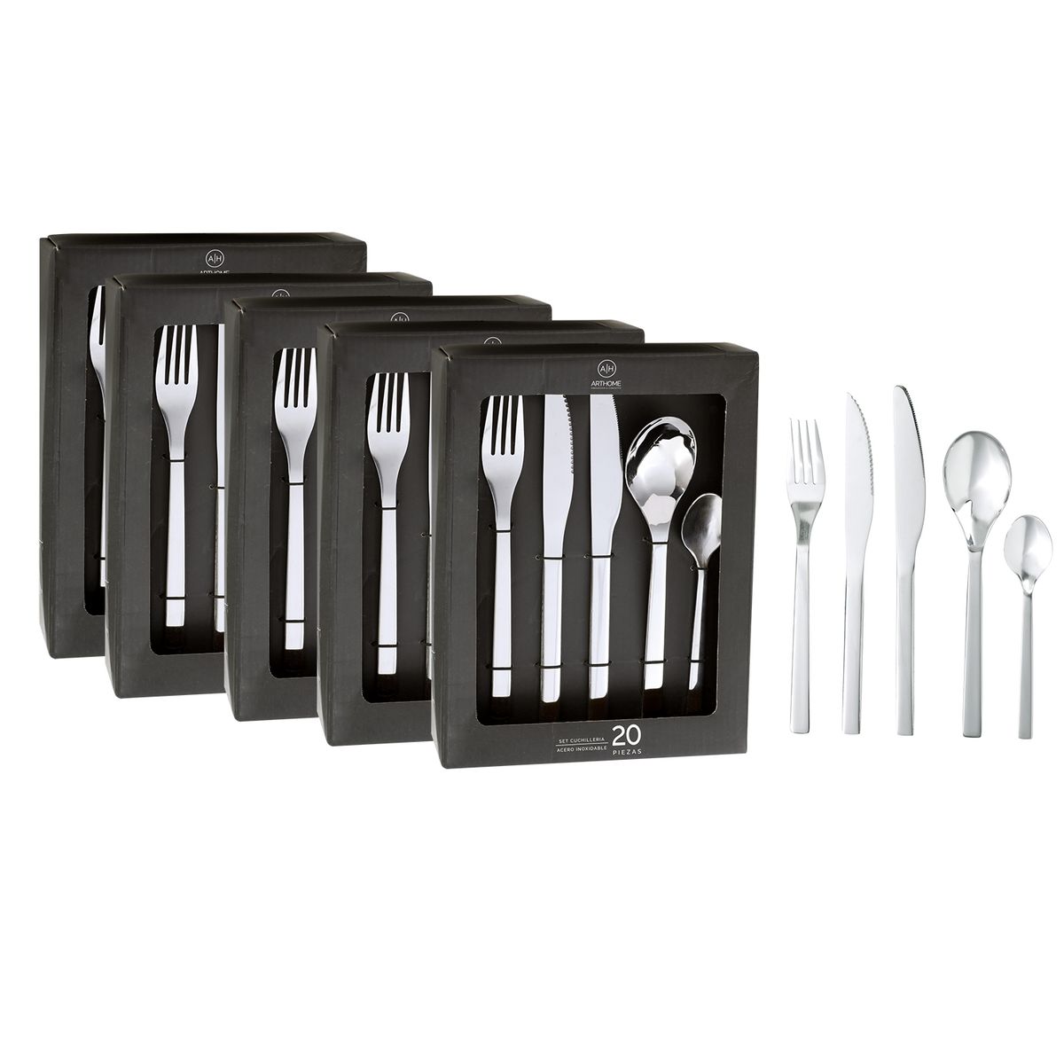 ARTHOME - Set Cuchilleria Arthome 100 Piezas Acero Inoxidable CUC04
