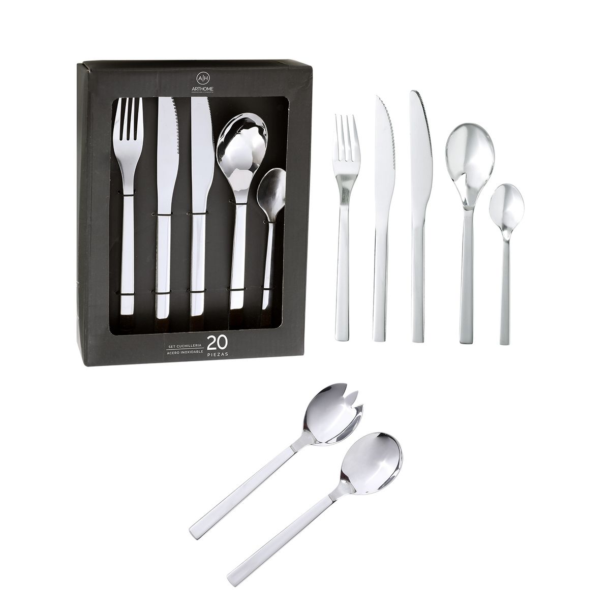 ARTHOME - Set Cuchilleria Arthome 22 Piezas Acero Inoxidable CUC06