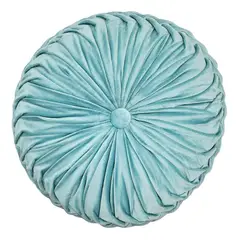 GENERICO - Cojín De Terciopelo Redondo Para Sillón Tela Velvet - Celeste