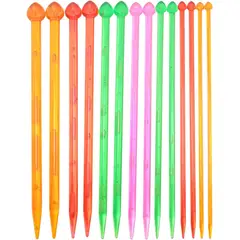 GENERICO - Set De 7 Pares De Palillos Rectos De Colores Para Tejer
