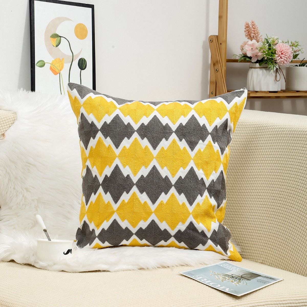 GENERICO - Funda De Cojin Decorativa Hermosos Bordado 03 (45x45)