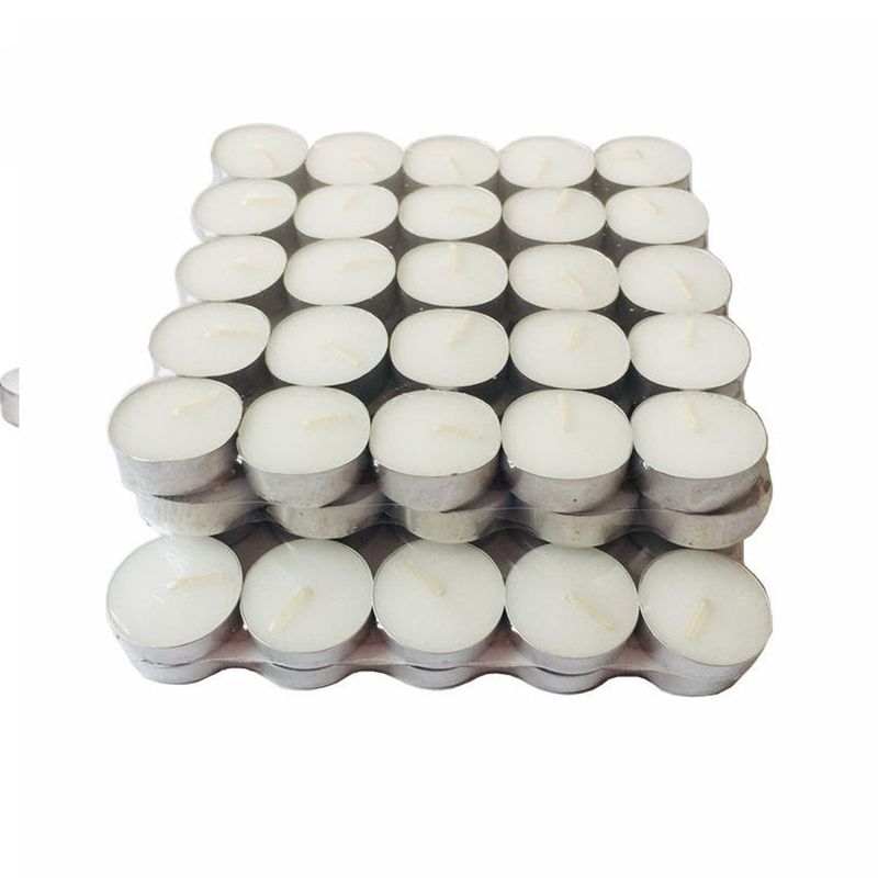 GENERICO - Velas De Noche Blancas 50 Unidades Con 50 Latas Hornillo