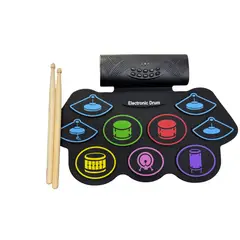 GENERICO - Batería electrónica digital con bluethoot pedales parlantes