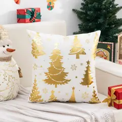 GENERICO - Fundas cojín Navidad pack cuatro - color blanco Surtidas